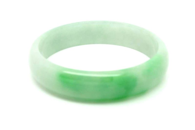 Jade-Armband Klasse A Weiß und grün 6 2cm 4