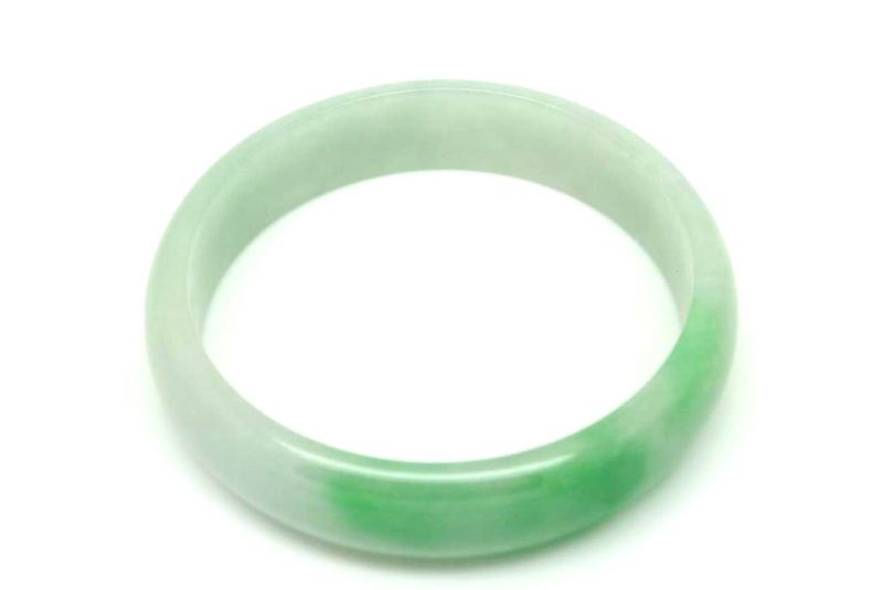 Jade-Armband Klasse A Weiß und grün 6 2cm 5