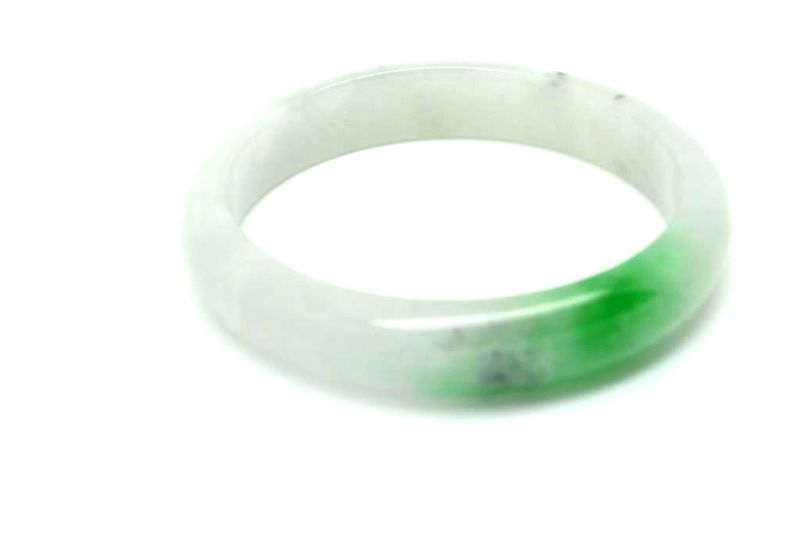 Jade-Armband Klasse AWeiß und grün 6 2cm 3