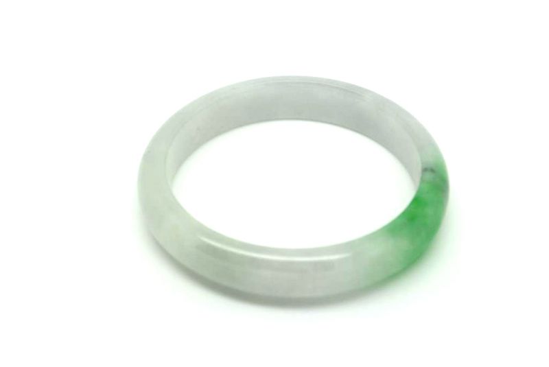 Jade-Armband Klasse AWeiß und grün 6 2cm 5