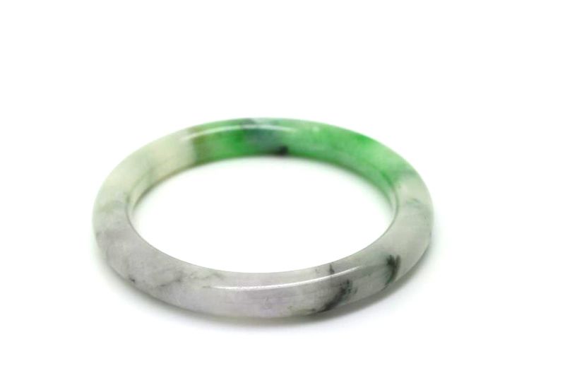 Jade-Armband Klasse A Weiß und grün 5
