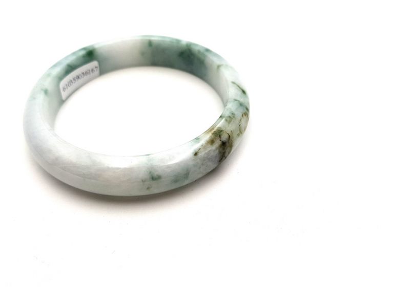 Jade-Armband Klasse A Weiß und grün 2