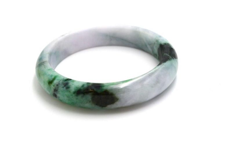Jade-Armband Klasse A Weiß und Grüne spotted 2