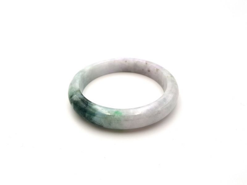 Jade-Armband Klasse A Weiß und Grüne spotted 2