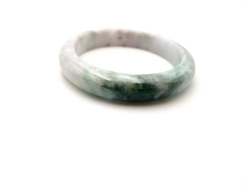Jade-Armband Klasse A Weiß und Grüne spotted 4