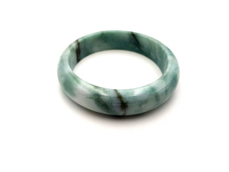 Jade-Armband Klasse A Weiß und Grüne spotted 2