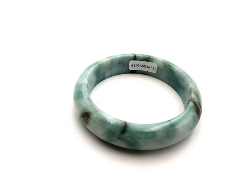 Jade-Armband Klasse A Weiß und Grüne spotted 3