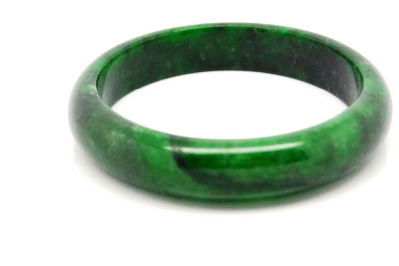 Jade Armreif dunkelgrün Klasse A 6 1cm 4
