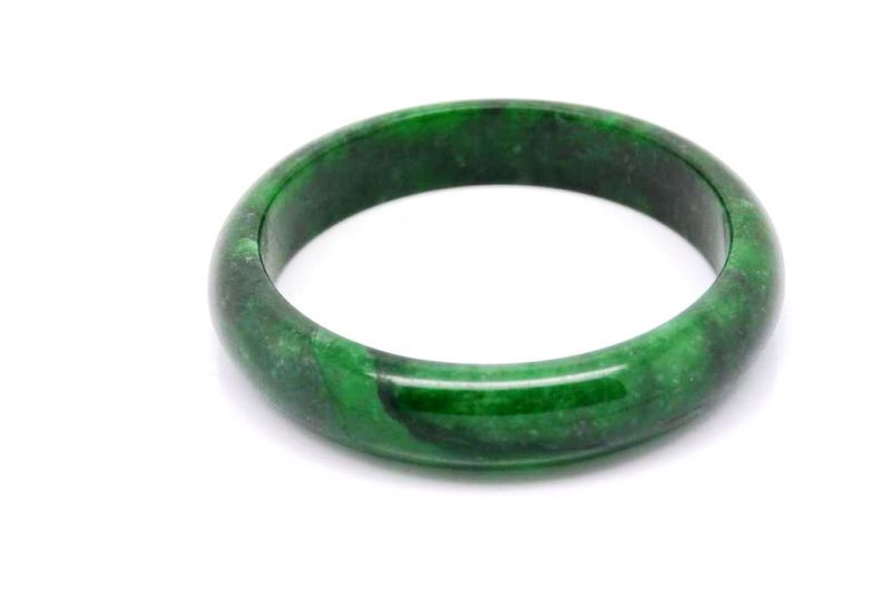Jade Armreif dunkelgrün Klasse A 6 1cm 5