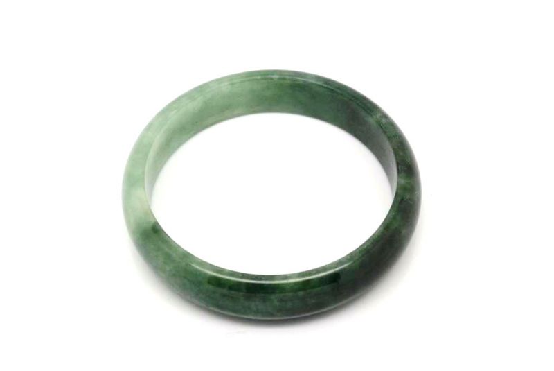 Jade Armreif Grau mit grünen Reflexen 6 1cm 2