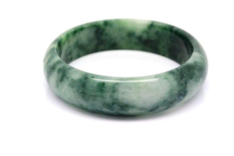Jade Armreif Meliert Grün 2