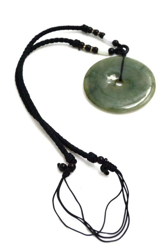 Jade Bi-Anhänger - Echte Jade - Dunkelgrün / Durchscheinend 3