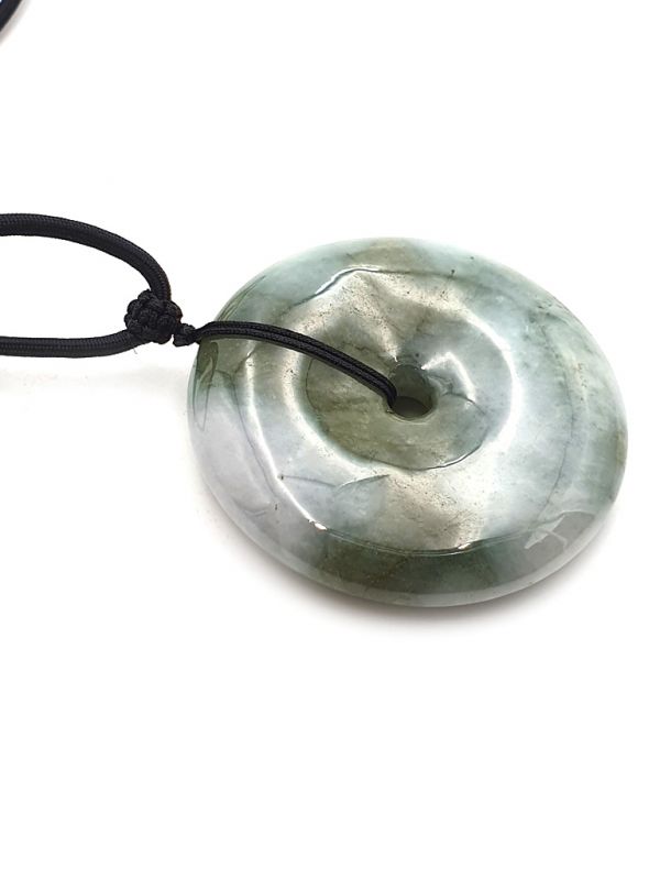 Jade Bi-Anhänger - Echte Jade - Grün und Weiß / Durchscheinend 3