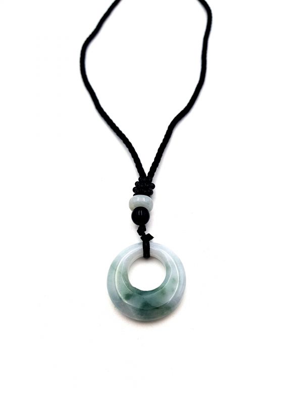 Jade Bi-Anhänger - Echte Jade - Grün und Weiß 2