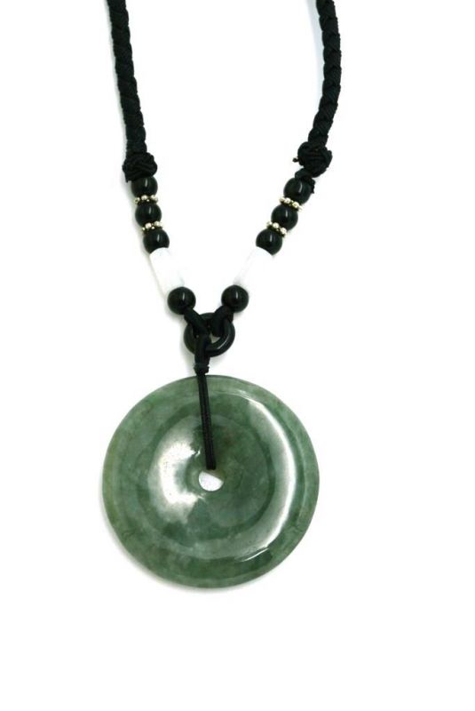 Jade Bi-Anhänger - Echte Jade - Grüne spotted 2
