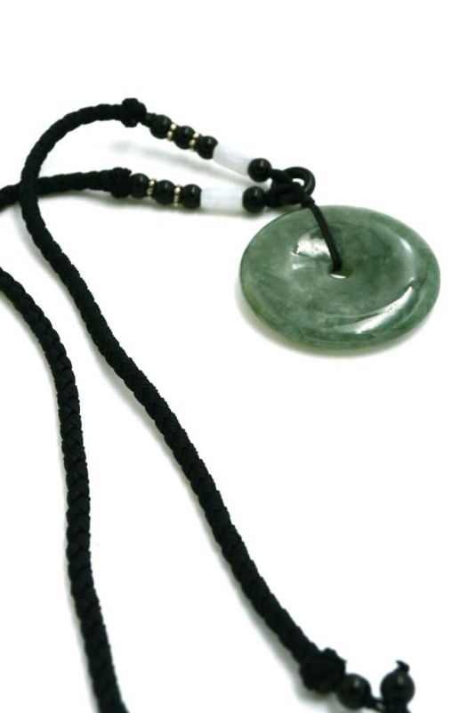 Jade Bi-Anhänger - Echte Jade - Grüne spotted 4