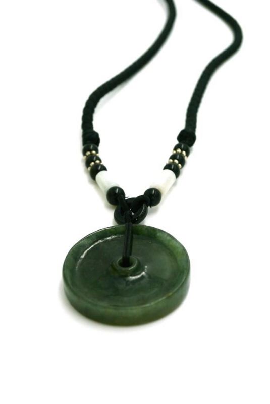 Jade Bi-Anhänger - Echte Jade - Kaiser grün 2
