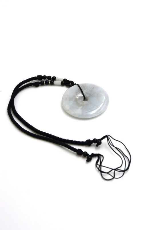 Jade Bi-Anhänger - Echte Jade - Weiß / Grau 3