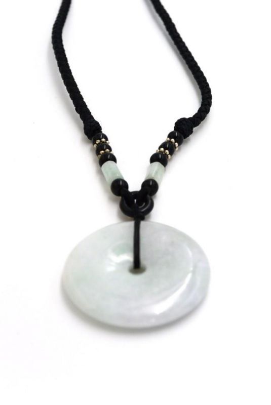 Jade Bi-Anhänger - Echte Jade - Weiß 2