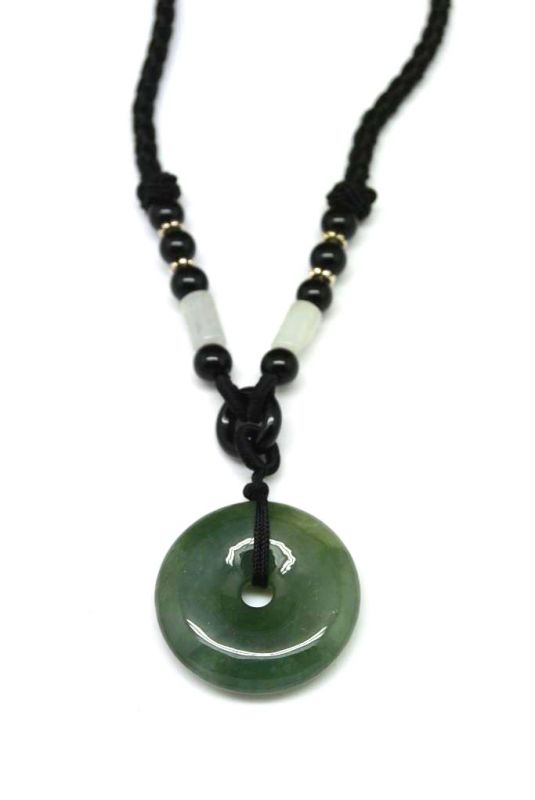 Jade Bi Pendant Dark Green 1