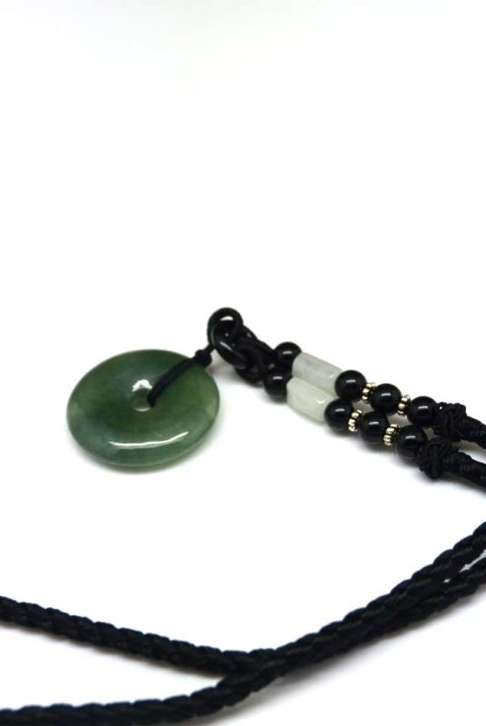 Jade Bi Pendant Dark Green 3