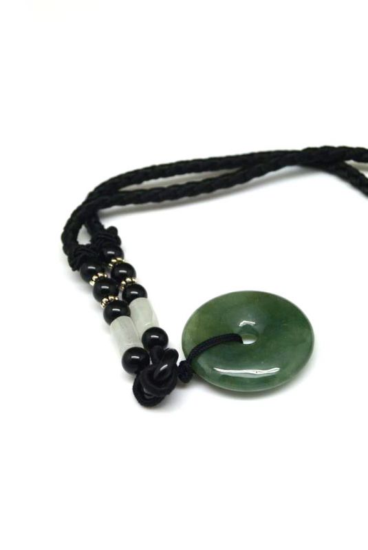 Jade Bi Pendant Dark Green 4