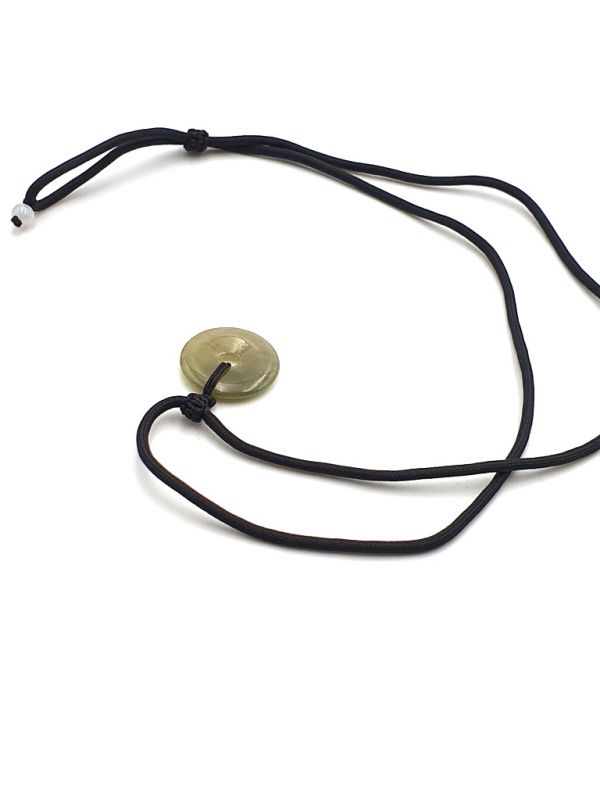 Jade Bi Pendant Small disc - translucent green 4
