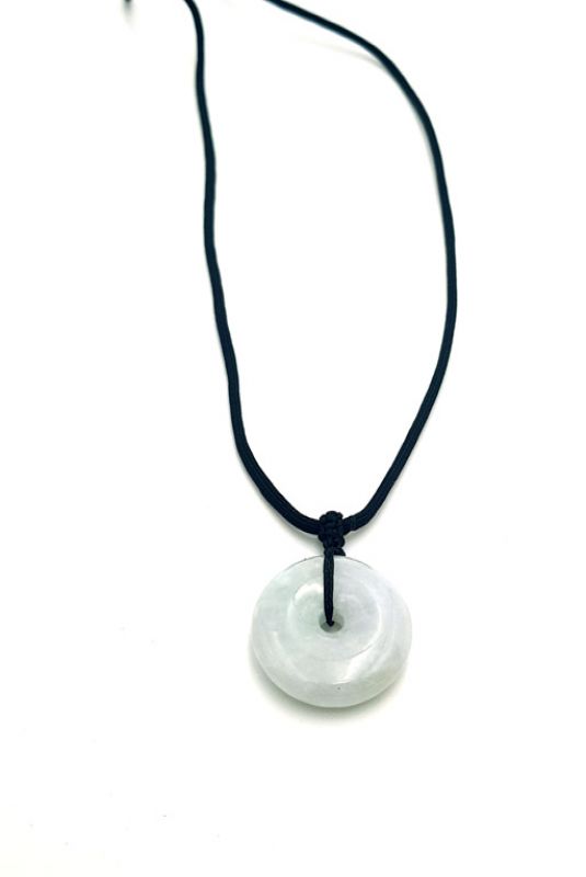 Jade Bi Pendant White with green highlights 2