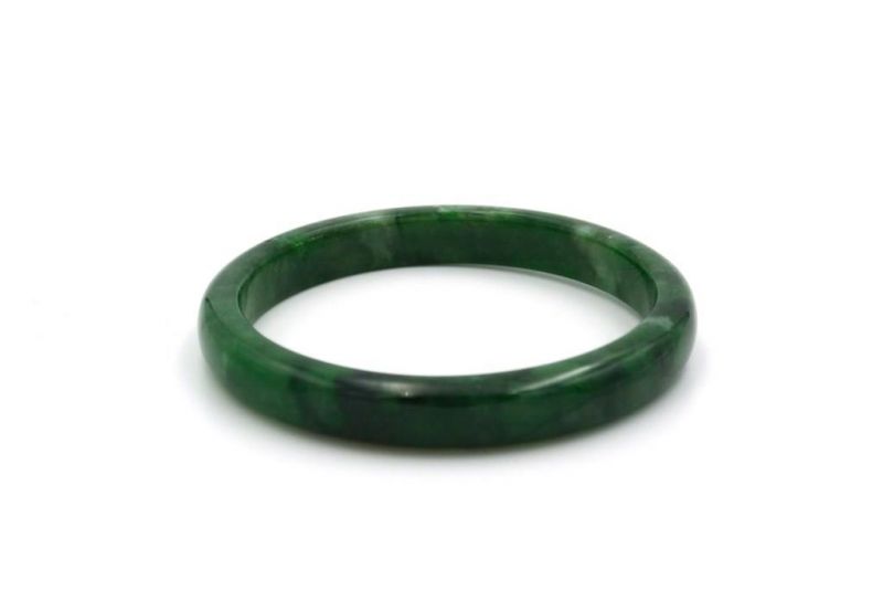 Jade Bracelet - Bangle Class A 6 0cm - Dark Green 2