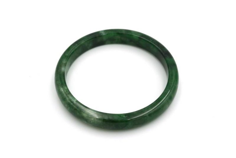 Jade Bracelet - Bangle Class A 6 0cm - Dark Green 3