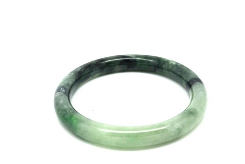 Jade Bracelet Bangle Class A Green and White 5 9cm 4