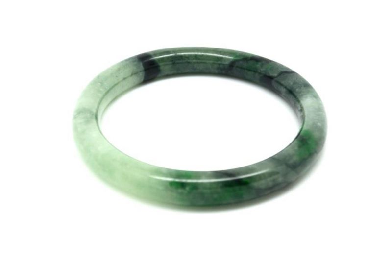 Jade Bracelet Bangle Class A Green and White 5 9cm 5
