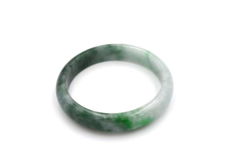 Jade Bracelet Bangle Class A Green and White 1