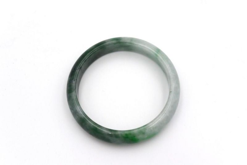 Jade Bracelet Bangle Class A Green and White 2