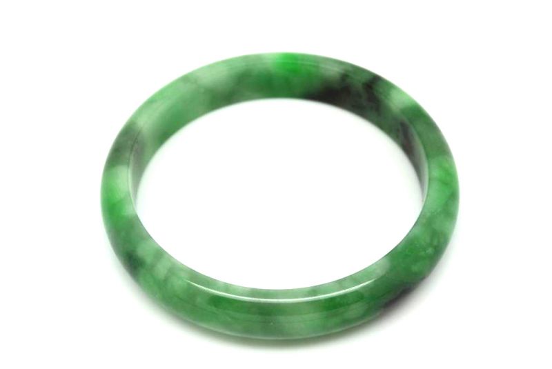 Jade Bracelet Bangle Class A Green spotted 6 15cm 1