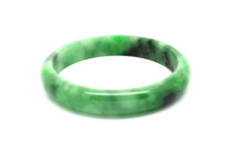 Jade Bracelet Bangle Class A Green spotted 6 15cm 2