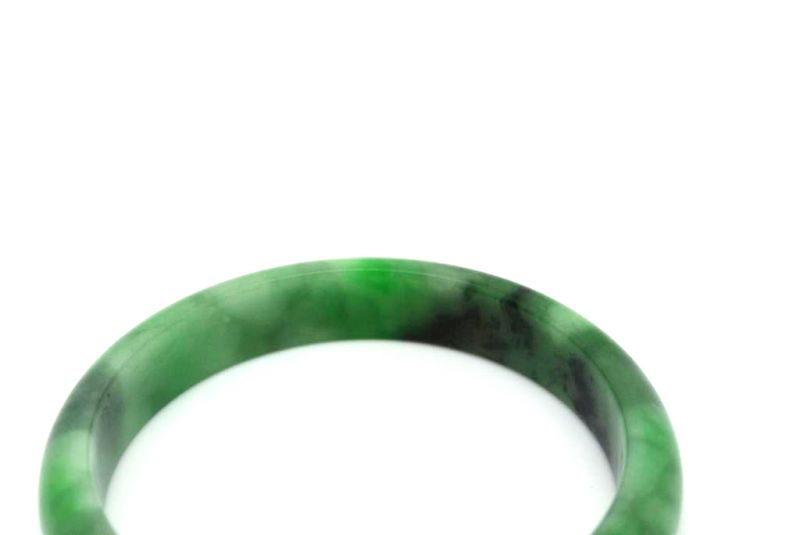 Jade Bracelet Bangle Class A Green spotted 6 15cm 3