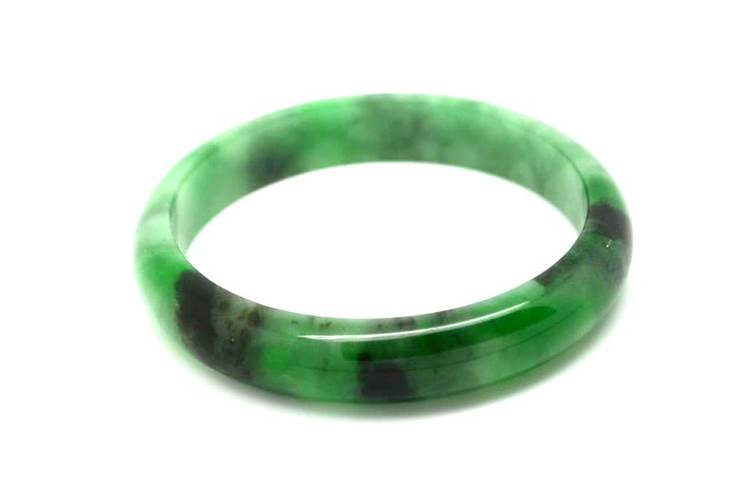 Jade Bracelet Bangle Class A Green spotted 6 15cm 5