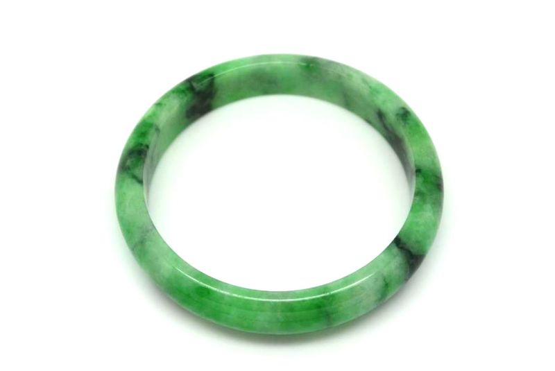 Jade Bracelet Bangle Class A Green spotted 6 25cm 1