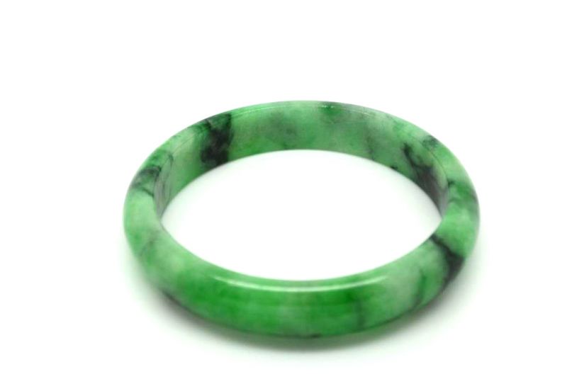 Jade Bracelet Bangle Class A Green spotted 6 25cm 2