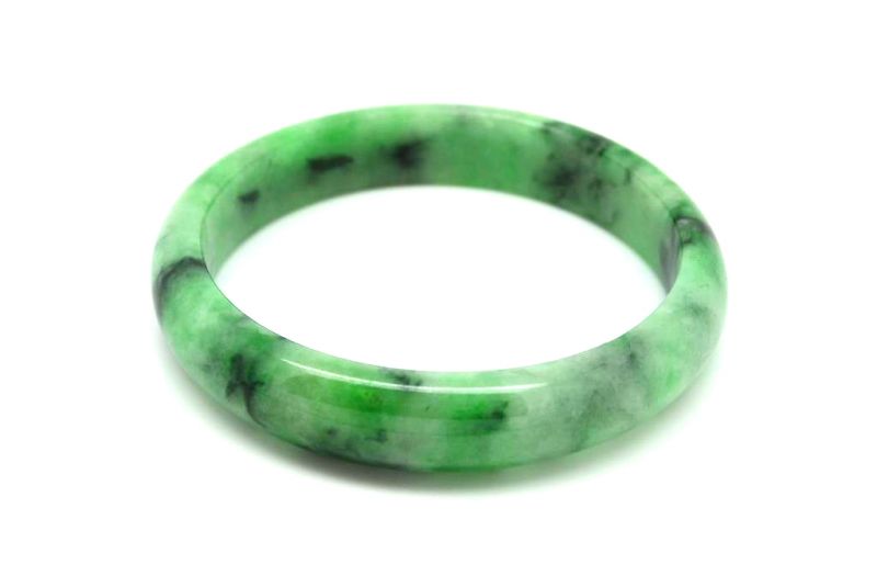 Jade Bracelet Bangle Class A Green spotted 6 25cm 4