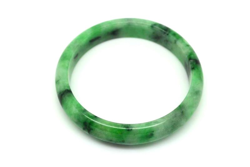 Jade Bracelet Bangle Class A Green spotted 6 25cm 5