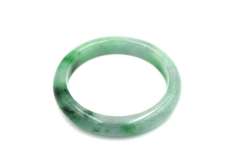 Jade Bracelet Bangle Class A Green spotted 1