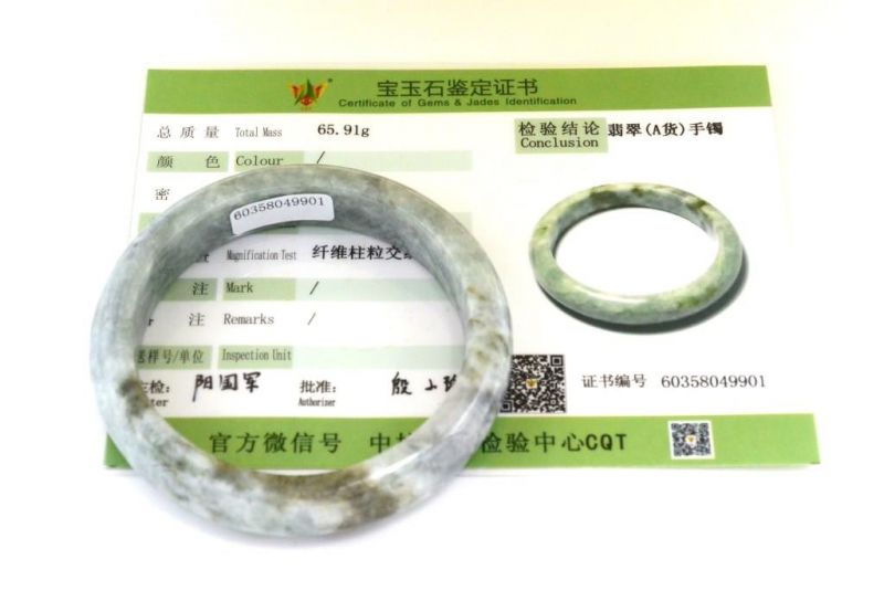 Jade Bracelet Bangle Class A Green spotted 3