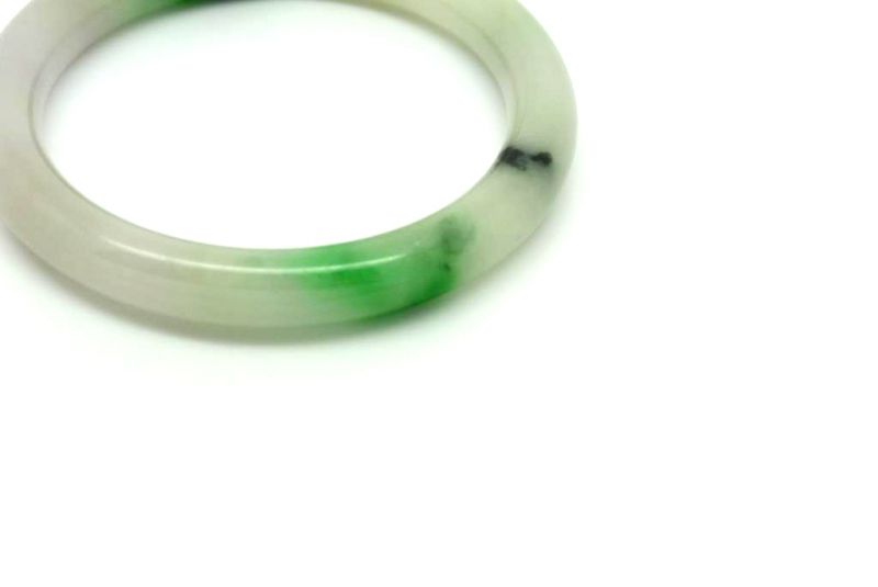 Jade Bracelet Bangle Class A White and Green 5 7cm 4