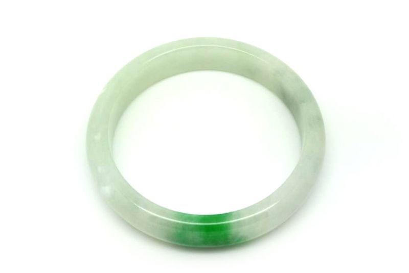 Jade Bracelet Bangle Class A White and Green 1