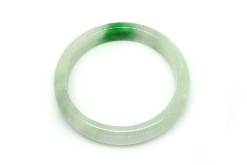 Jade Bracelet Bangle Class A White and Green 4