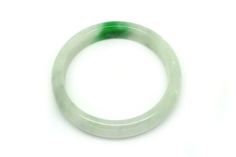 Jade Bracelet Bangle Class A White and Green 4