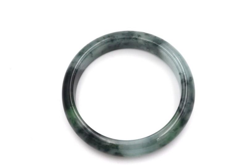 Jade Bracelet Bangle Class A White and Green spotted 3