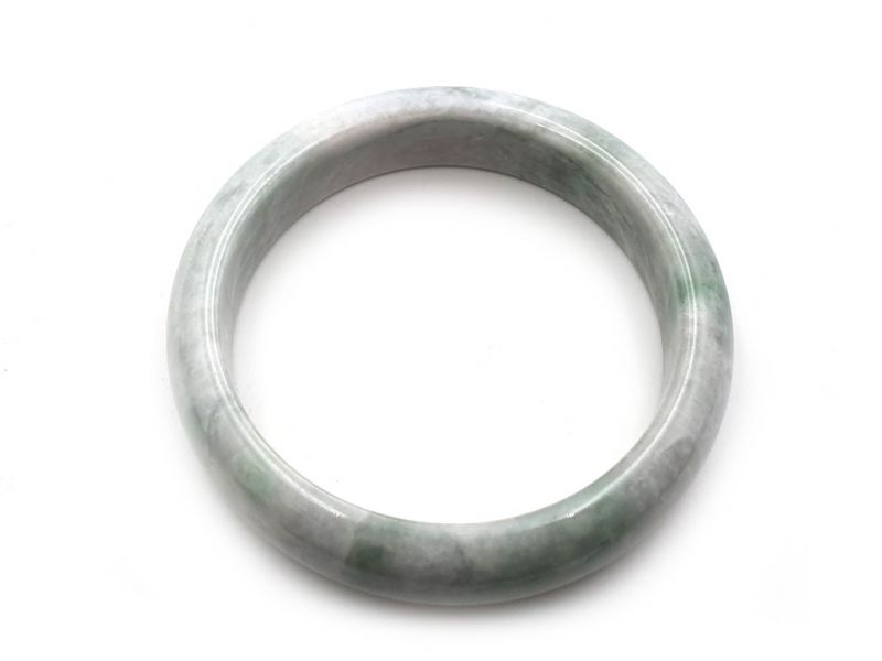 Jade Bracelet Bangle Class A White and spotted green 2